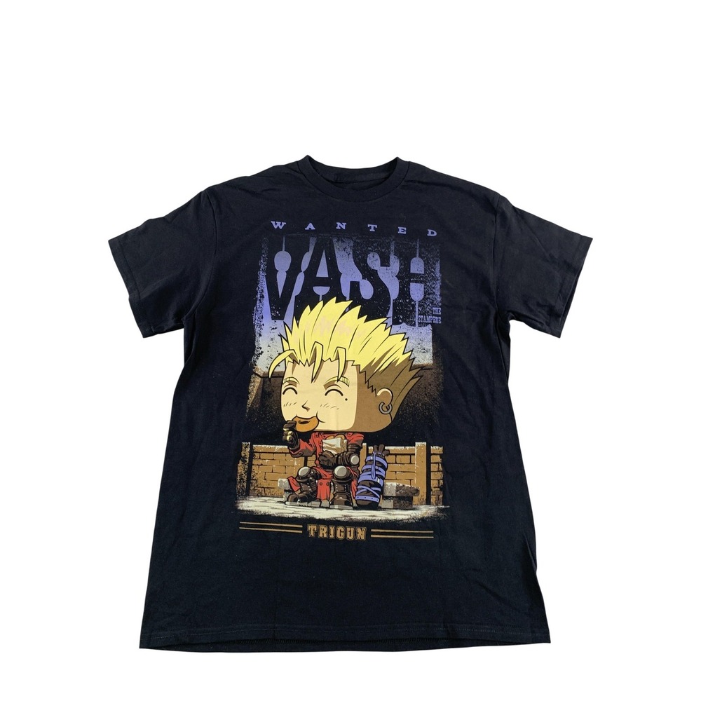 Trigun Vash the Stampede Shirt Mens Medium Black‎ Funko Anime Graphic Tee Wanted